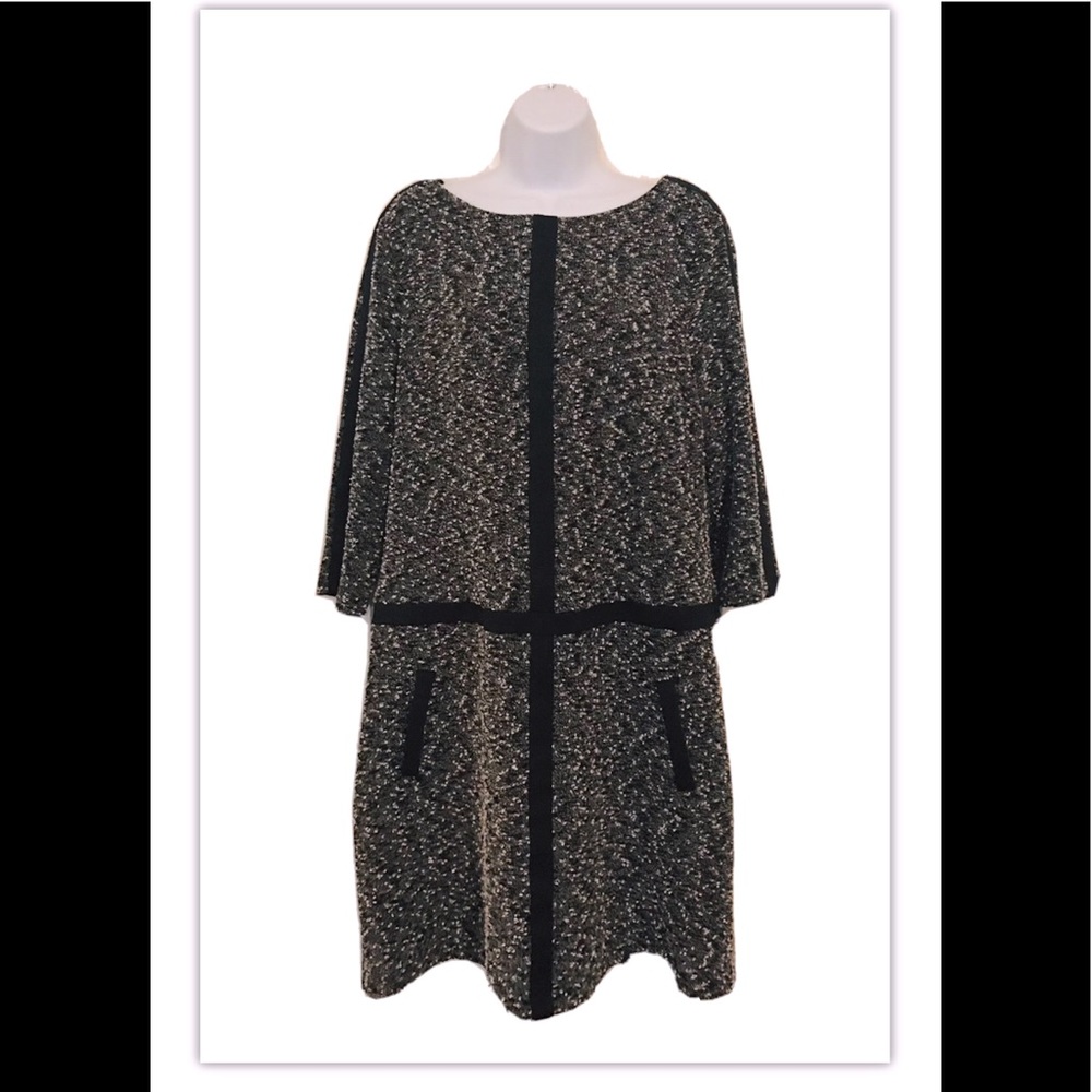 Gabby Skye Black/White LS Dress 16